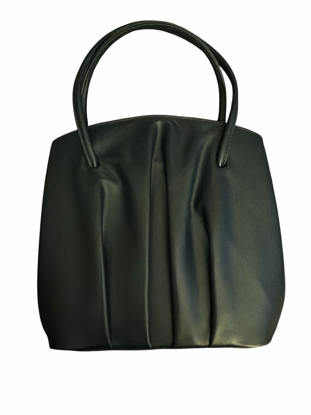 Vintage Kisslock Blue Vinyl Tote with Gold Accents